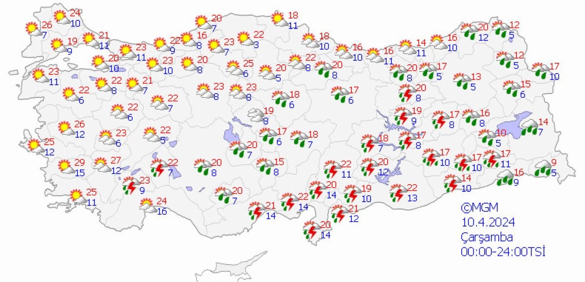 1712706371 866 Meteorolojiden bayramin ilk gunu icin 14 kente sari uyari